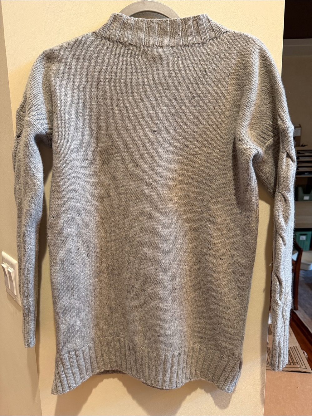 Barbour Grey Cable-Front Crewneck Sweater - Picture 4 of 5